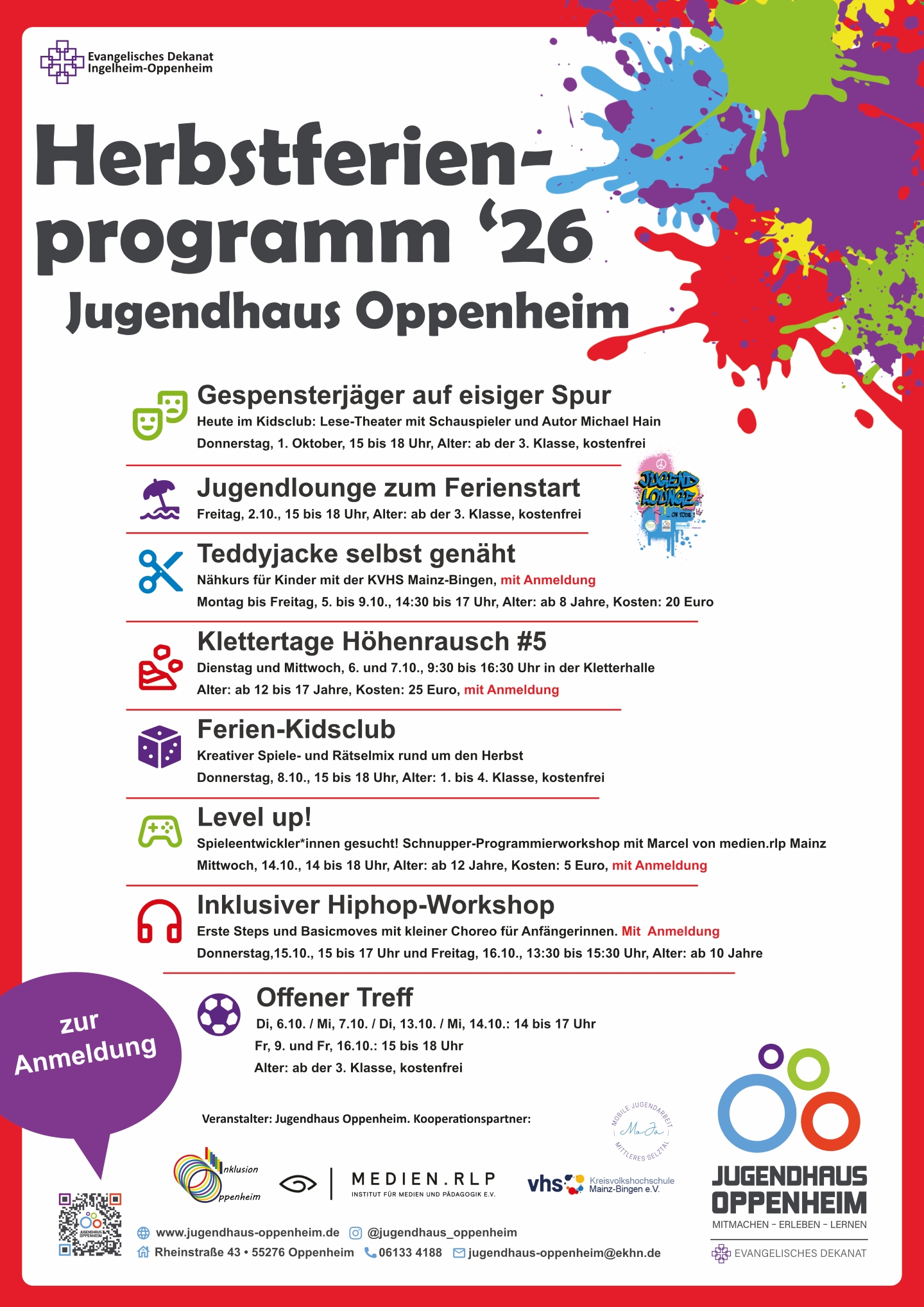 Herbstferienprogramm Jugendhaus Oppenheim