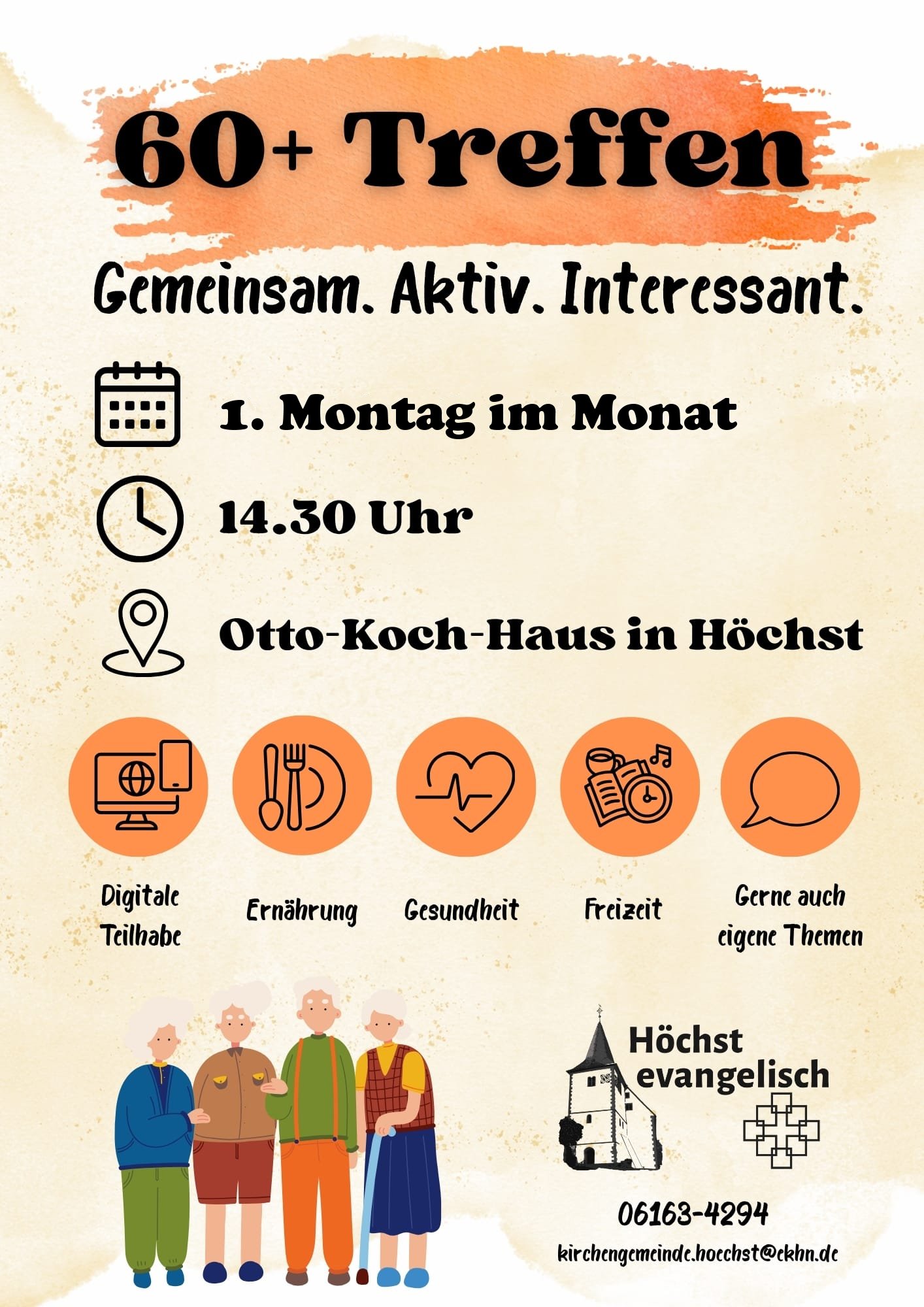 Einladung zum Treffen 60 Plus in Höchst