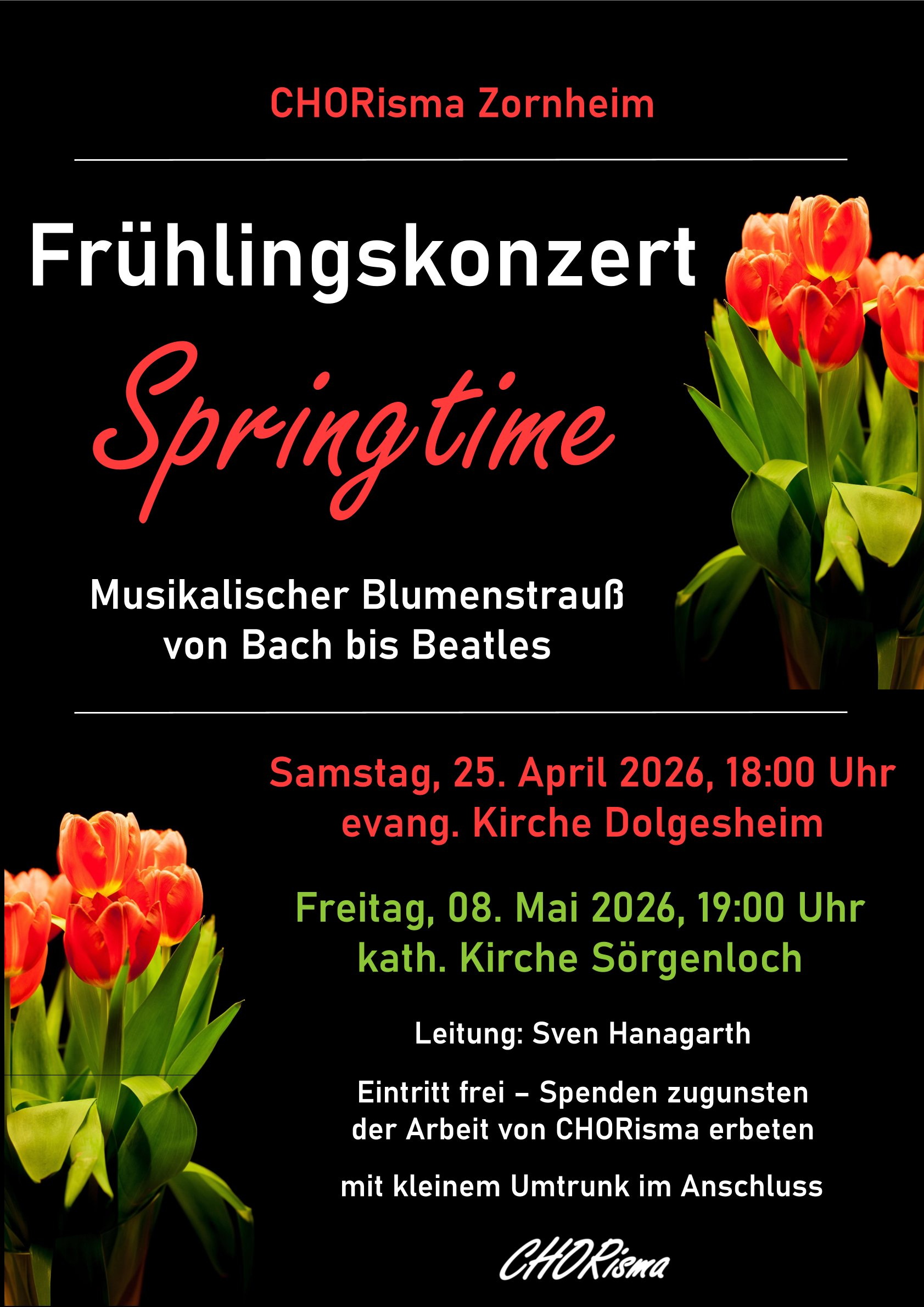 Konzert CHORisma 25. April Dolgesheim
