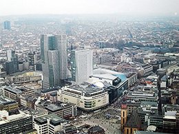 Hauptwache in Frankfurt von oben.