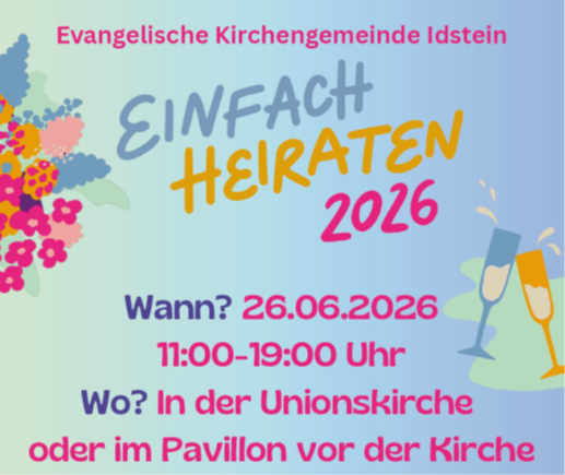 Plakat - einfach heiraten in Idstein am 26.6.26