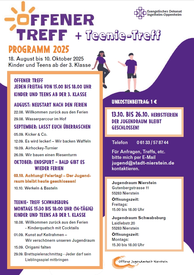 Offene Jugendarbeit Nierstein Herbstprogramm