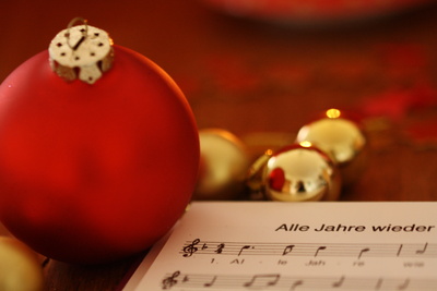 Notenblatt mit Weihnachtslied