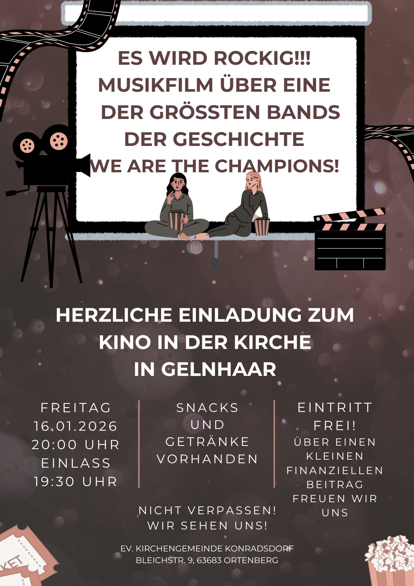 Kino in der Kirche Gelnhaar im Januar