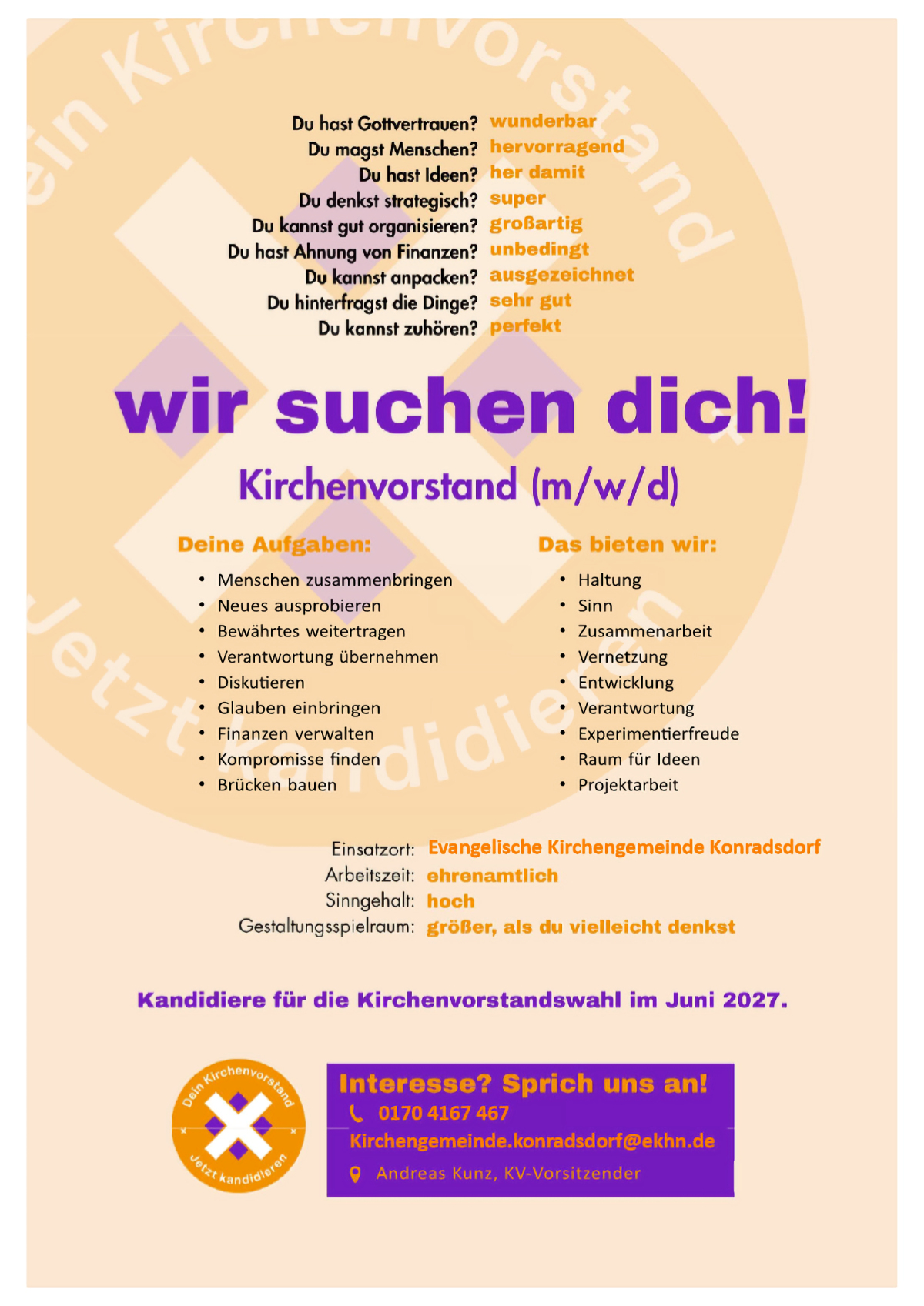 Stellenangebot Kirchenvorstand