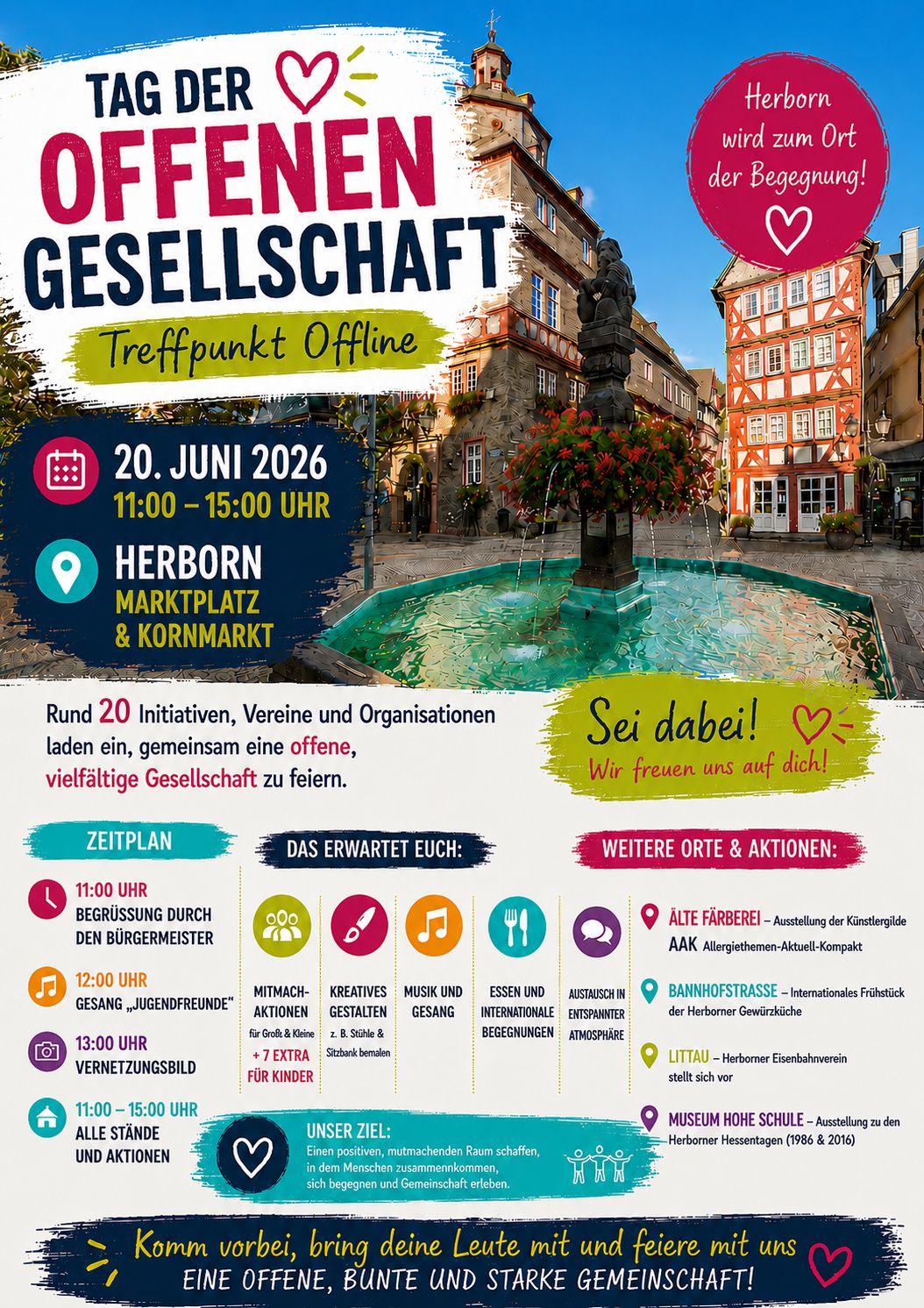 Tag der offenen Gesellschaft Plakat zum Tag der offenen Gesellschaft, das Infos zu den zahlreichen Angeboten gibt
