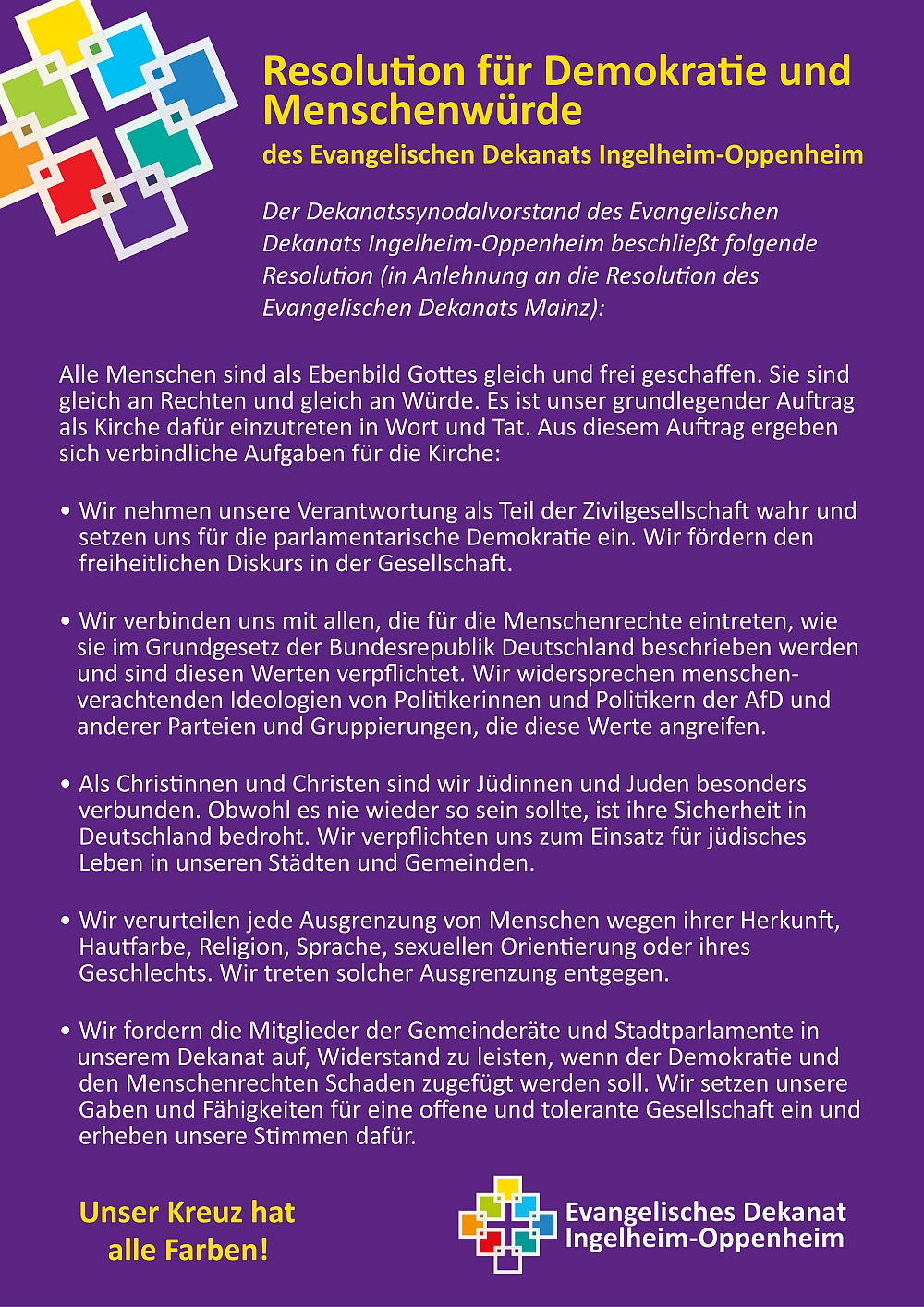 DSV Resolution für Demokratie und Menschenwürde