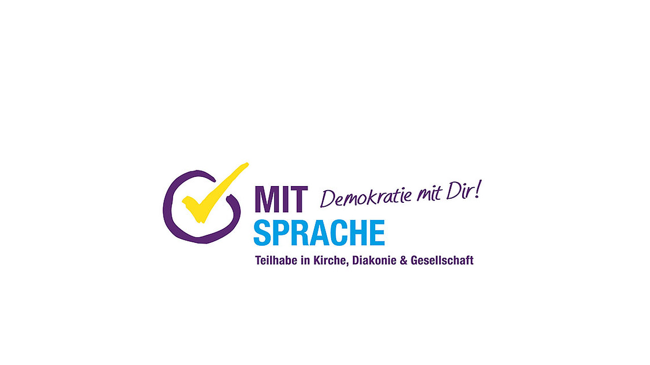 Logo: MIT SPRACHE - Teilhabe in Kirche, Diakonie und Gesellschaft