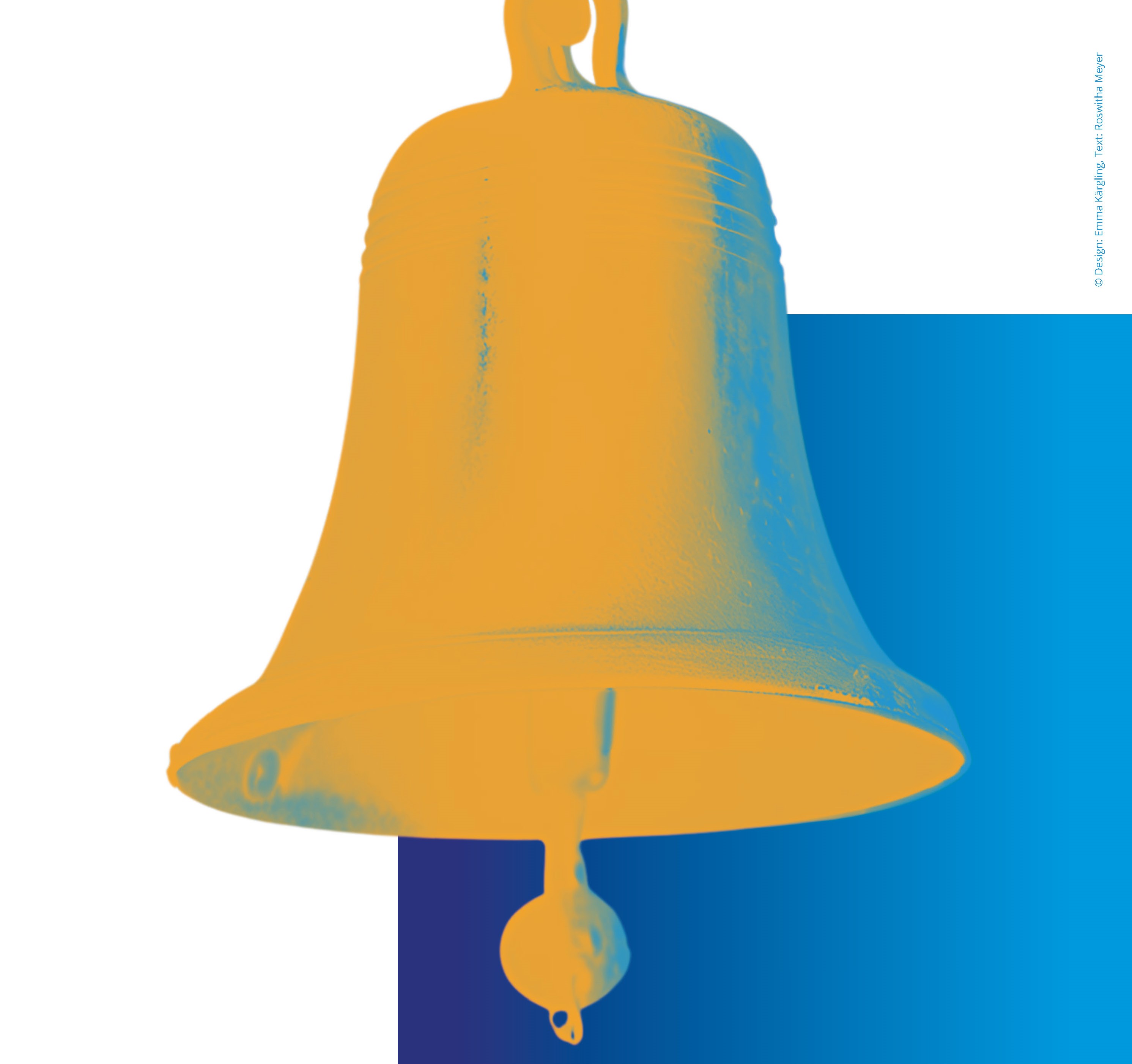 Symbol einer gelben Glocke vor blauem Hintergrund