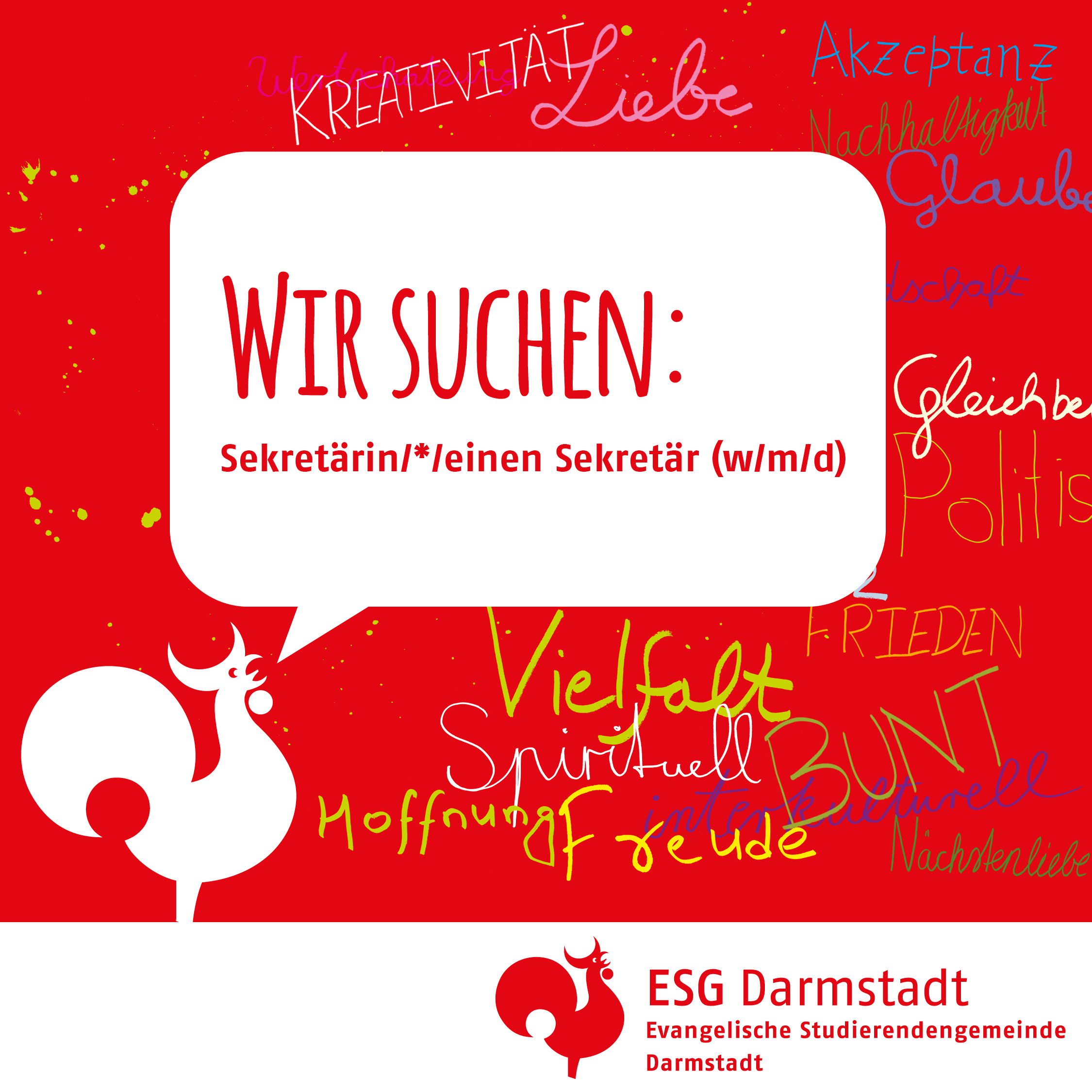 Stellenanzeige ESG Darmstadt Stellenanzeige ESG Darmstadt, Gemeindesekretär*in (w/m/d) für 30 Wochenstunden