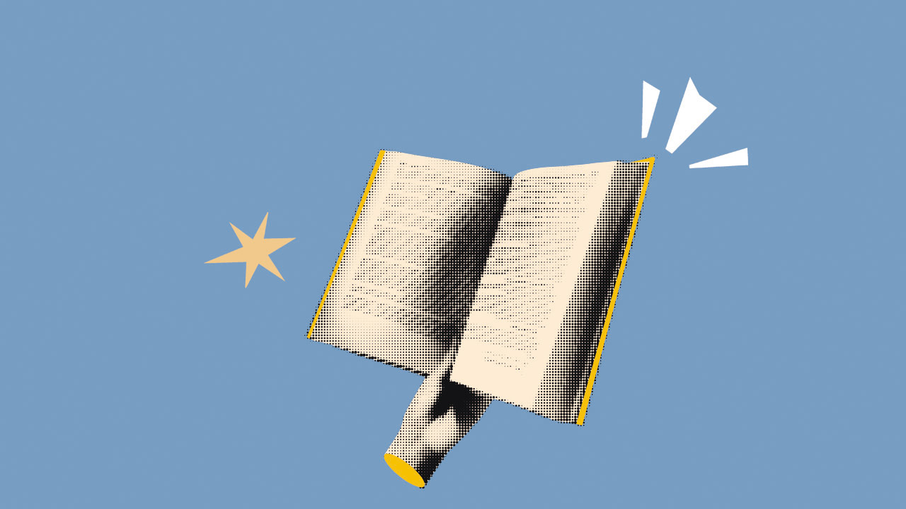 Grafik mit aufgeschlagenem Buch