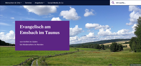 Startseite der neuen Website des Nachbarschaftsraum A (Evangelisch am Emsbach)