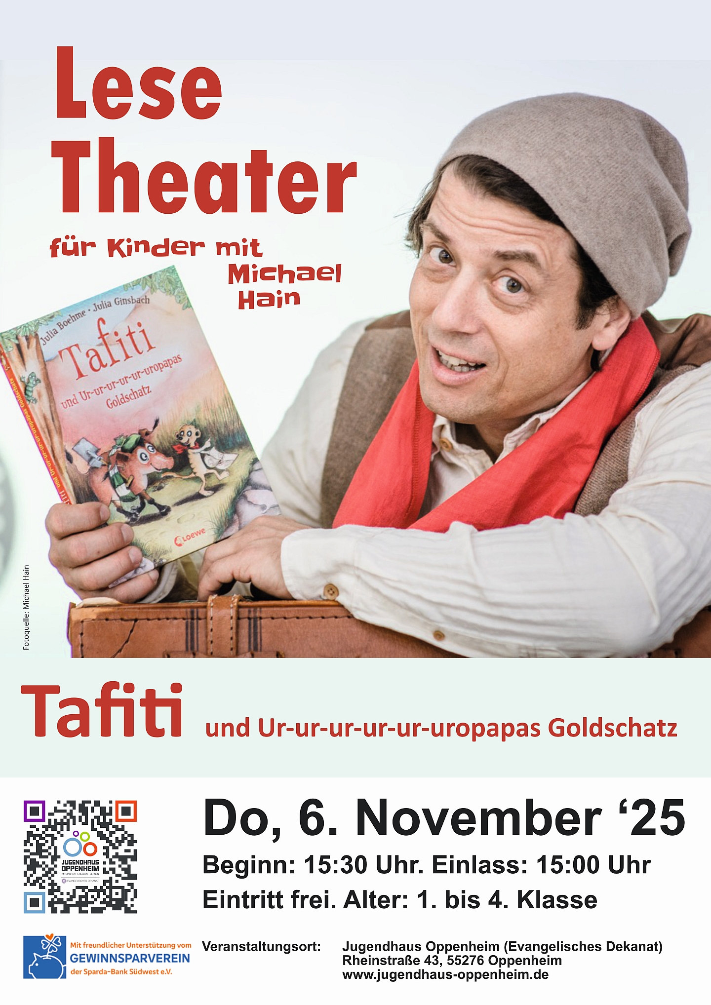 Plakat LeseTheater mit Michael Hain