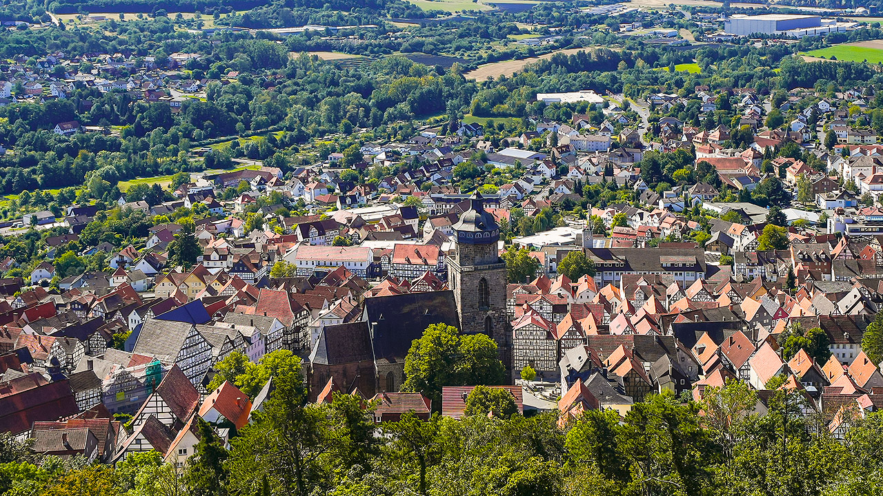 Stadtansicht mit Stadtkirche St. Marien Homberg (Efze)