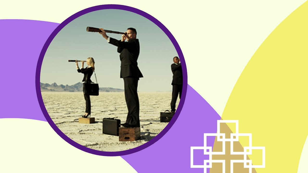 Menschen mit Fernohren auf der Ausschau