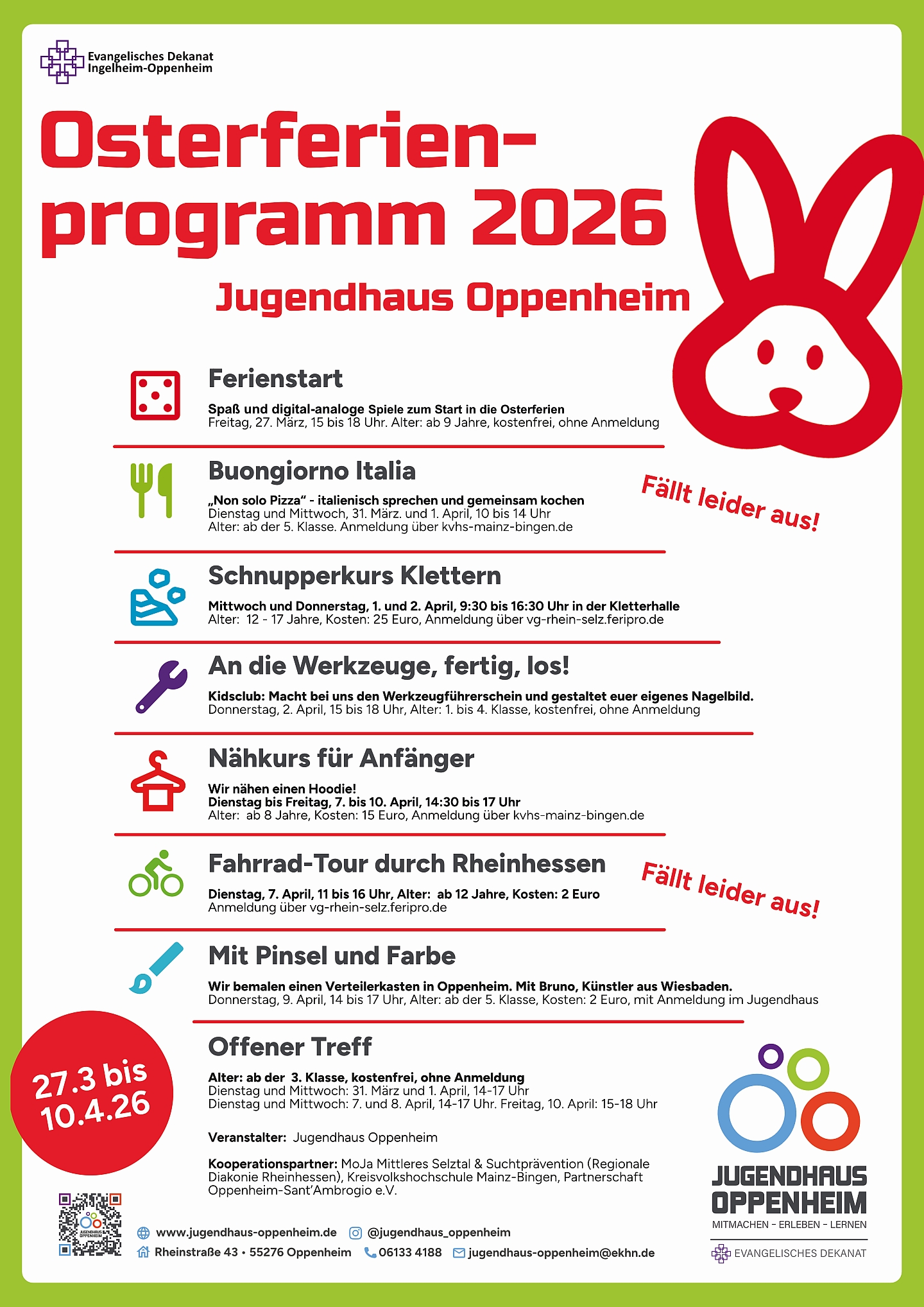 Osterferienprogramm 2026 Jugendhaus Oppenheim
