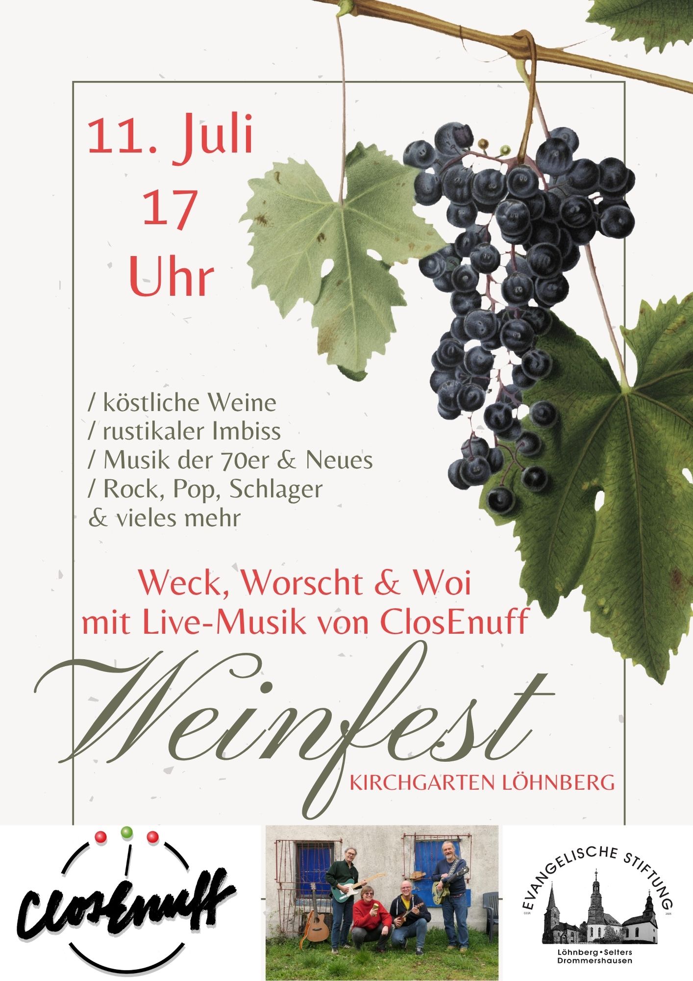 Plakat mit Einladungstext