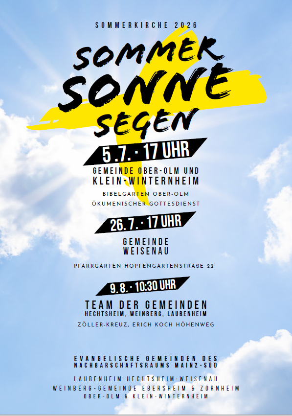 Sommer, Sonne, Segen- gelbes Kreuz vor blauem Himmel