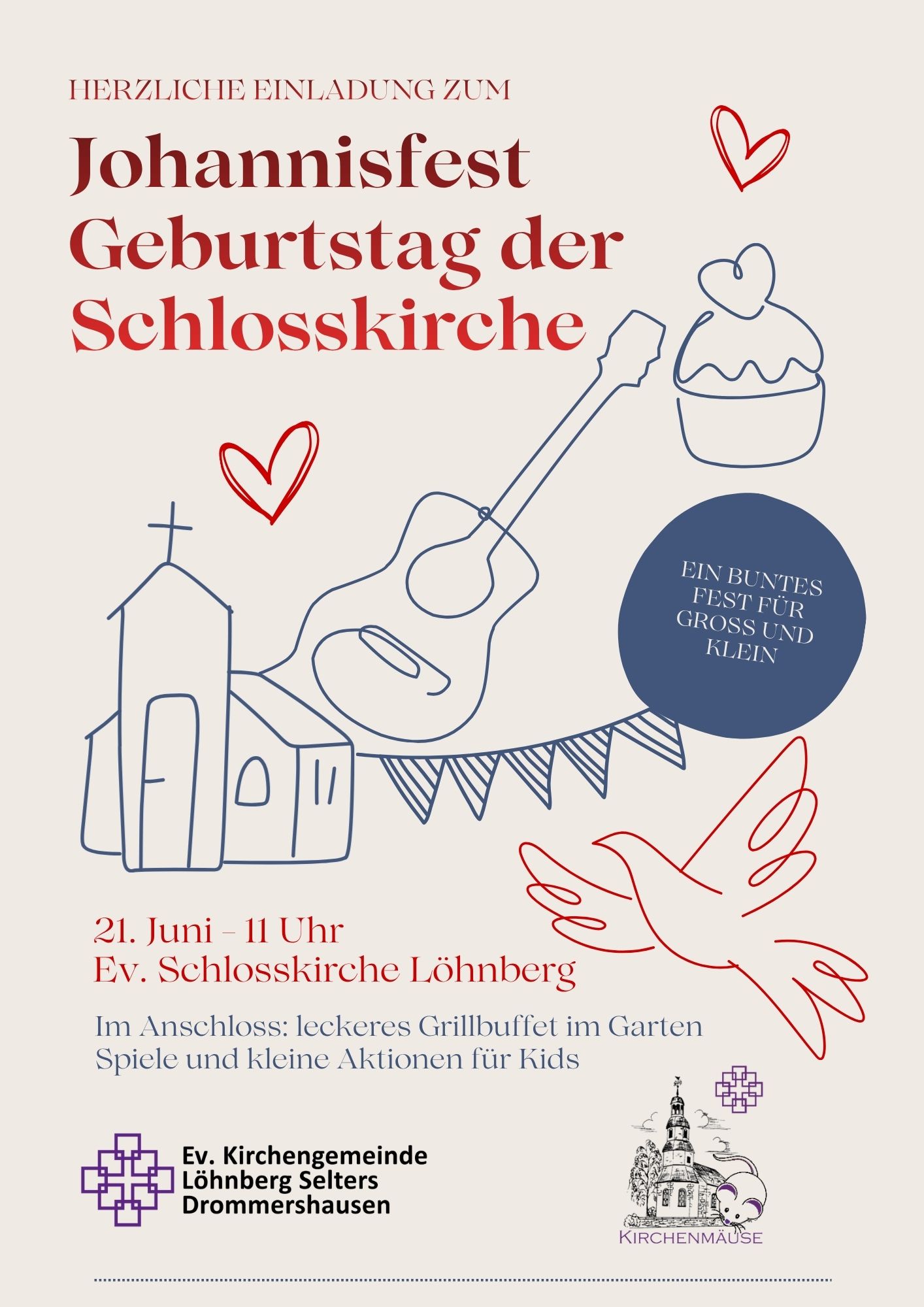 Plakat mit Einladungstext