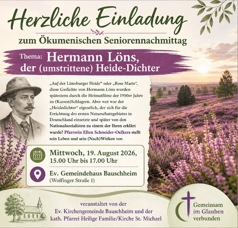 Infoplakat zum Seniorennachmittag in Bauschheim