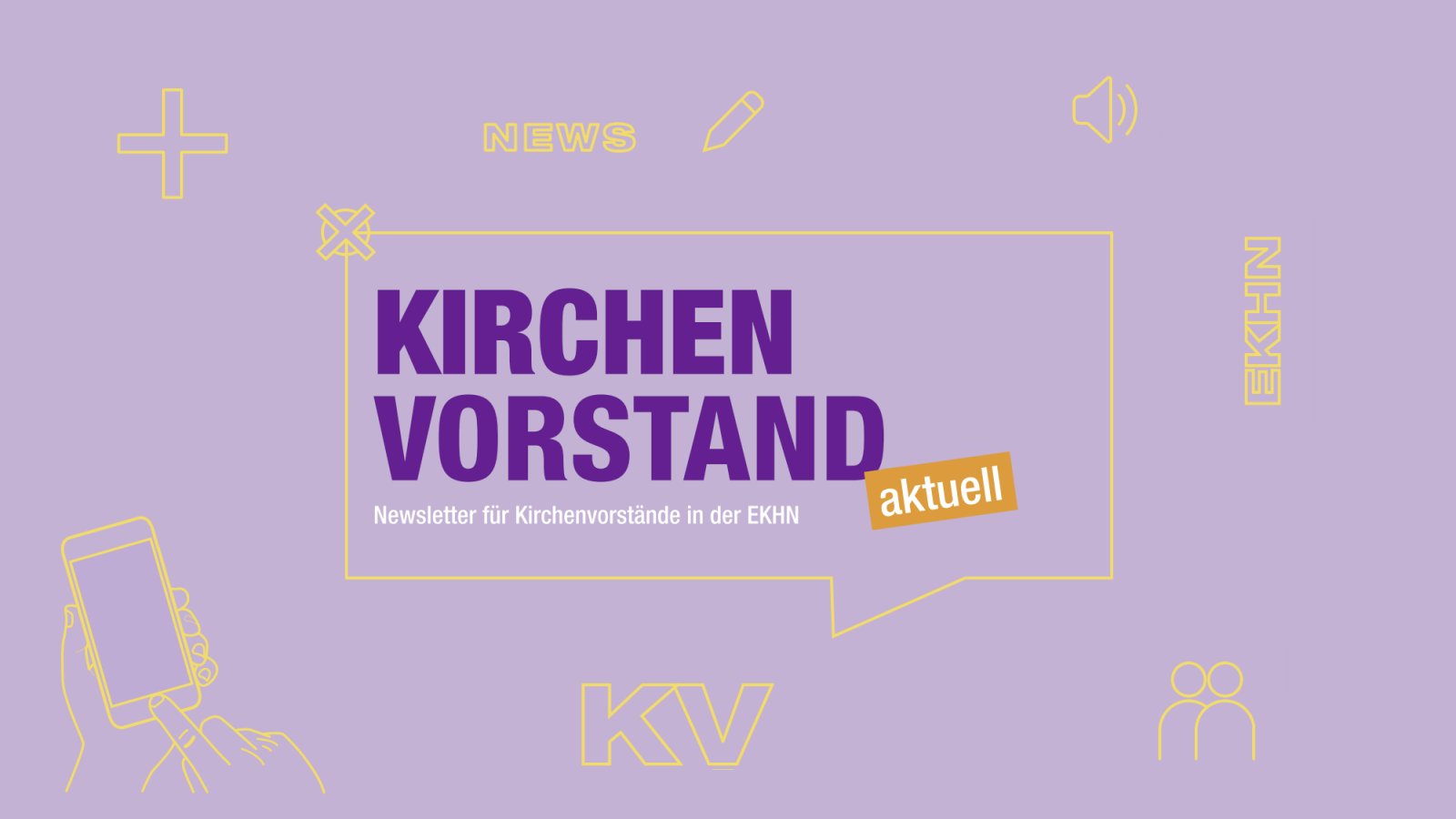 Text: Kirchenvorstand aktuell, verziert mit icons