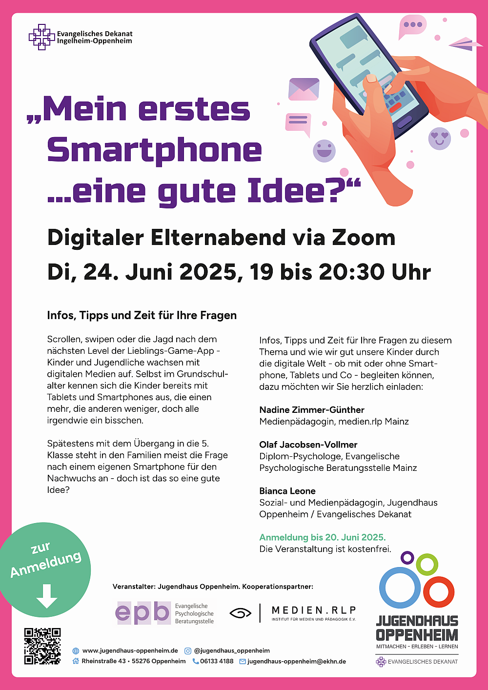Digitaler Elternabend Jugendhaus Oppenheim