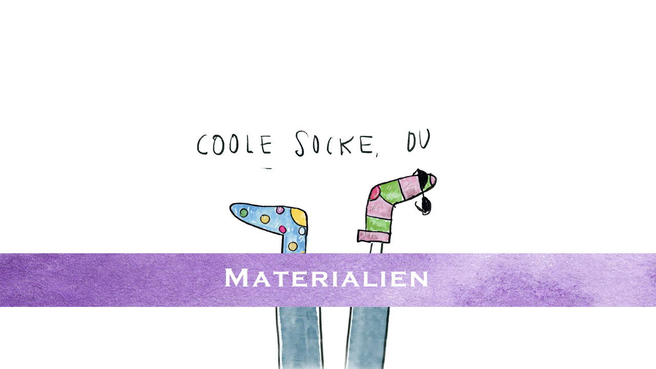Materialien zum Welt-Down-Syndrom-Tag - Aquarellzeichnung mit bunten Socken